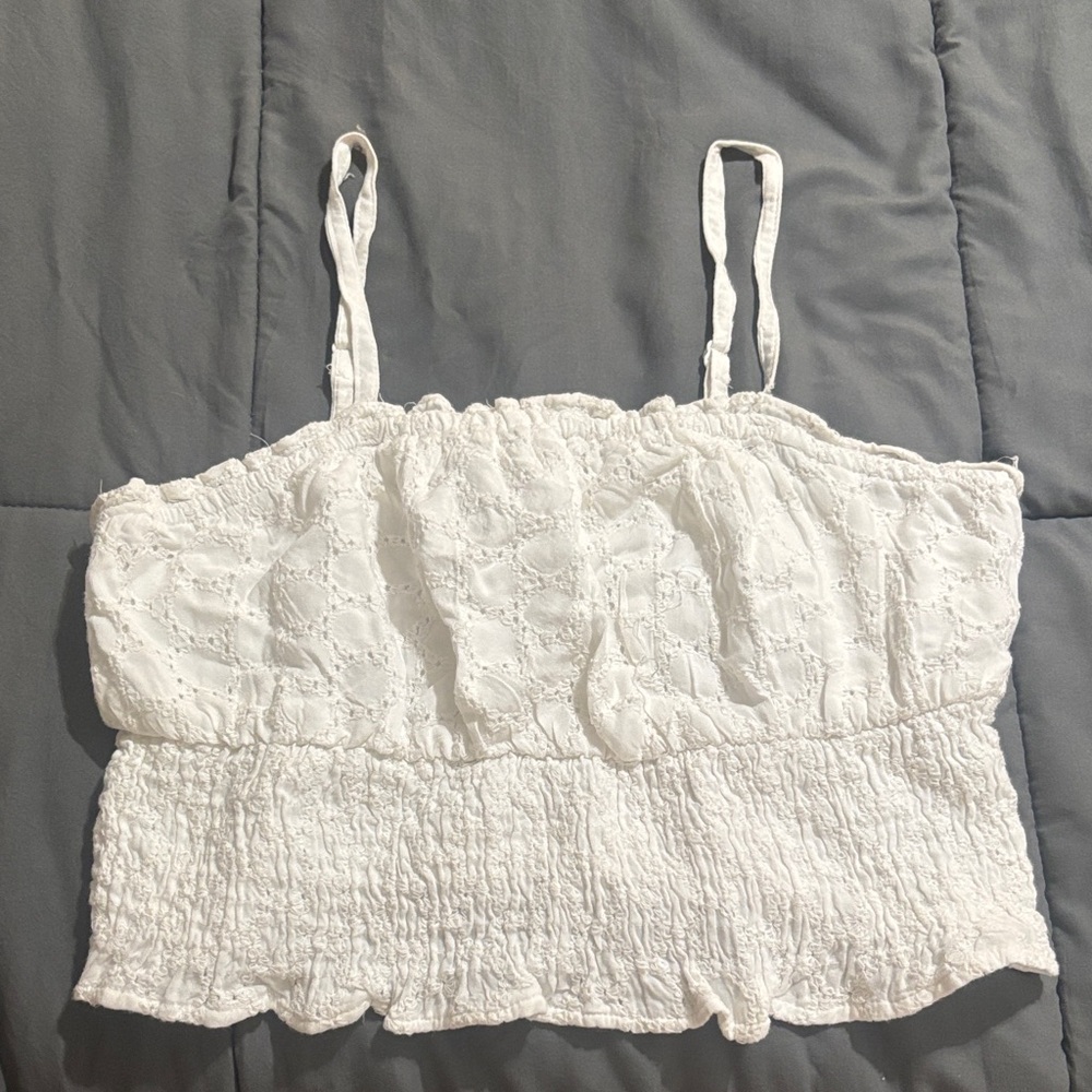 H&M White Eyelet Camisole Top